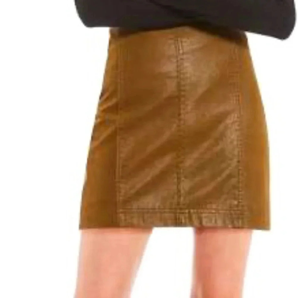 Free People vegan  leather mini skirt